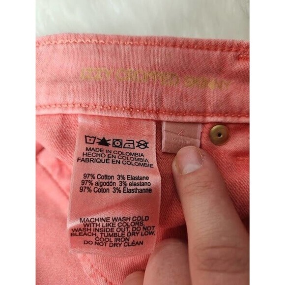 MICHAEL KORS Women's Faded Sea Coral Red Slim Fit Stretch Jeans Size 4 - Picture 3 of 7